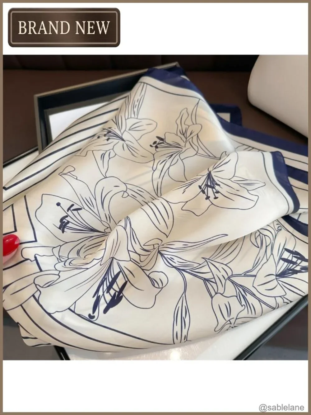 Silk Feeling Square Hair Scarf Bandana for Women 27.5